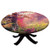Elastic Edged Polyester Fitted Table Cover-Fairy Majestic Landscape with Autumn Trees in Forest Natural Garden in Ukraine-Fits up 40"-44" Diameter Tables-The Ultimate Protection for Your Table-Red Gre