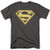 Superman Red  and  Gold Shield Unisex Adult T Shirt for Men and Women- Charcoal- 5X-Large