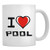 Teeburon I love Pool Bicolor Heart Mug 11 ounces ceramic