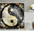 Ambesonne Ying Yang Decor Collection, Grunge Style with Paint Splash Effect Industrial Design Asian Decor Duality Zen Theme, Polyester Fabric Bathroom Shower Curtain Set with Hooks, Black Beige