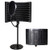 Professional Studio Recording Microphone Isolation Shield Foldable with Desk Mic Stand Pop Filter Density Absorbing Foam Reflector Booth for Blue Yeti Condenser Microphone Recording Equipment