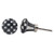 IndianShelf 4 Piece Handmade Black Ceramic Check Blub Dresser Knobs Drawer Cabinet Door Kitchen Wardrobe Pulls Handles