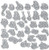 Rayher Connected Alphabet Punching Stencil Set in Tab-Bag- Multi-Colour- 30-Piece