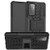 MEIKONST Case for Samsung Galaxy A72 5G- Tyre Pattern Design with Folding Bracket Heavy Duty Rugged Double Layer Protection Shockproof Phone Case for Samsung Galaxy A72 4G- Hyun Black