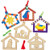 Baker Ross AX559 Nativity Wooden Bauble Decorations - Pack of 10- Christmas Tree Ornaments for Creative Art and Craft Activities to Paint and Decorate
