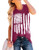 ifoto Women's American Flag Tank Tops Sleeveless USA Flag Tee Shirts Patriotic Stars Stripes Wine Red