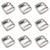 Nifocc 10 Pcs Metal Ladder Lock Buckle Slider Adjustable Webbing Strap Release Buckles Adjustable Zinc Alloy Buckle for Backpack Strap Accessories 1 inch 25mm Silver
