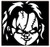 Chucky Face Butcher Halloween Vinyl Sticker Decals for Car Bumper Window Laptop Tablet Phone -4" x 3.8"- White-