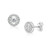 SOLIDSILVER -Sterling Silver CZ Dangle Stud Earrings