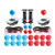 Qenker 2 Player Arcade DIY Parts Kit 2X Zero Delay USB Encoder + 2X Arcade Joystick + 20x Arcade Buttons for Raspberry Pi and PC Windows MAME Controller (Red & Blue Kit)