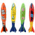 Kairaley 4 Pcs Pool Diving Toys Underwater Diving Torpedo Bandits- Swimming Pool Toy Underwater Gliding Shark Small Water Rockets Play Training Diving Toys