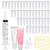 Eathtek 100PCS 10ML Lip Gloss Tubes- Mini Clear Empty Lip Balm Containers Refillable Soft Cosmetic Tubes for DIY Lip Gloss Balm with Free 2 Funnels- 1 Free Syringe  Plus  Labels