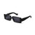 SORVINO Vintage Rectangle Sunglasses for Women Fashion 90s Sun Glasses Shades Black Frame/Grey Lens