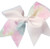 AZBOWS Cheer Bows White with Light Pastel Paint Splash Hair Bow