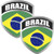 LPF USA Magnet 2-3" Brazil Brazilian Flag Shield Decal Set Badge Vinyl Window Magnetic Sticker