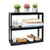 Bathroom Shelf 3-Tier Wall Mount Shelf Storage Rack Adjustable Layer Living Room Kitchen Free Standing Multifunctional Utility Black by Domax