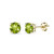Yellow Gold Flashed Sterling Silver Peridot 5mm Round-Cut Solitaire Stud Earrings