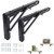 Folding Shelf Brackets- Heavy Duty Stainless Steel Black Metal Triangle Table Bench Folding Shelf Brackets 12 Inch- 2 Pack Folding Shelf Hinge Wall Mounted- Space Saving DIY Bracket- Max Load 150LB