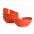 Sweese 102.406 Porcelain Bowls - 18 Ounce for Cereal, Salad, Dessert - Set of 4, Orange