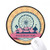 Amusement Park Black Ferris Wheel Pattern Mouse Pad Desktop Office Round Mat for Computer