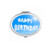 Happy Birthday Blue Sky Clouds Mirror Portable Fold Hand Makeup Double Side Glasses