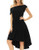 JASAMBAC Wedding Guest Dress for Women High Low Dress One Shoulder Cocktail Dress Black XL