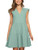 Clarisbelle Womens Summer Casual Swing Tiered Flowy Ruffle Sleeve Babydoll Mint Dresses L Clarisbelle Womens Summer Casual Swing Tiered Flowy Ruffle Sleeve Babydoll Mint Dresses L