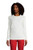 Lands' End Women Relaxed Supima Long Sleeve Crew Ivory Petite Medium