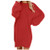 Pullover Sweaters for Women Knit Lamonyer Womens Button Turtle Cowl Neck Asymmetric Hem Wrap Pullover Sweater Tops Red