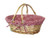 Vintiquewise(TM QI003055R Oval Willow Basket with Double Drop Down Handles (2, Red Gingham)