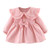 Swyss Toddler Baby Girls Princess Dress Ruffles Doll Collar Solid Long Sleeve Bow Button Sweet Dress Pink Swyss Toddler Baby Girls Princess Dress Ruffles Doll Collar Solid Long Sleeve Bow Button Sweet Dress Pink