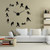 The Geeky Days Decorative Modern Baseball Wall Clock 3D Frameless DIY Giant Clock Watch Mirror Effect Softball Wall Art Living Room Wall Decor-Black-