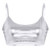 MSemis Womans Metallic Shiny Shoulder Straps Camisole Rave Crop Top Tank Vest Sleeveless Shirt Silver Large