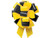 8 Inch Pull String Bows Black and Daffodil 20 Loops -2  and  1/2 Inch Ribbon- -10/pkg- Pkg/1