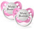 Personalized Pacifiers Mute Button Pacifier in Pink - 2 Count