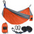 Kootek Camping Hammock Double  and  Single Portable Hammocks with 2 Tree Straps, Lightweight Nylon Parachute Hammocks for Backpacking, Travel, Beach, Backyard, Patio, Hiking -Orange  and  Grey, Large-