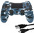 Game Controller for PS4,Wireless Controller for Playstation 4 with Dual Vibration Game Joystick -NOT-OEM, Blue Camouflage-