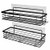 Orimade Shower Caddy with 5 Hooks for Hanging Razor and Sponge Adhesive Shower Shelf Basket Bathroom Storage Organizer Kitchen Rack No Drilling Stainless Steel Rustproof - 2 Pack,Black