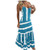 Aniywn Summer Straps Dress, Womens Sleeveless Backless Halter Neck Printing Maxi Sundress Sexy Beach Dress Sky Blue