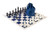 The House of Staunton, Inc. Drawstring Chess Set Combination - Triple Weighted - by US Chess Federation -Navy Blue-
