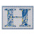 GugeABC Letter H Puzzle Board 500 Piece, Azulejo Frame Flowers and Leaves Abstract Color Scheme Portuguese Inspired, Blue Yellow Orange