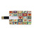 8GB USB Flash Thumb Drives Cartoon Style Figures Frames Collage Doodles Ethnic Elements Umbrellas Animals Decorative Bank Credit Card Shape Business Key U Disk Memory Stick Storage Multicolor Persona
