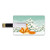 8GB USB Flash Thumb Drives Fox Bank Credit Card Shape Business Key U Disk Memory Stick Storage Red Fox Sitting in Winter Forest Snow Covered Pine Trees Xmas Cartoon,Orange White Almond Green Personal