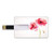 8GB USB Flash Thumb Drives Flower Bank Credit Card Shape Business Key U Disk Memory Stick Storage Spring Season Vivid Florals Red Poppies Watercolored Art Print,Black and White Personalized Gift