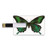 8GB USB Flash Thumb Drives Swallowtail Butterfly Bank Credit Card Shape Business Key U Disk Memory Stick Storage Realistic Exotic Wildlife Creature in Green Tones Decorative,Olive Green Jade Green Bl