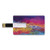 8GB USB Flash Thumb Drives Modern Bank Credit Card Shape Business Key U Disk Memory Stick Storage Abstract Leaf Shaped Colorful Wavy Curved Figures Gradient Toned Boho Kitsch Pattern,Multicolor Perso