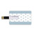 8GB USB Flash Thumb Drives Anchor Bank Credit Card Shape Business Key U Disk Memory Stick Storage Blue Stripes Frame with Abstract Stripes and Chain Figures Symmetrical Pattern,Slate Blue White Perso