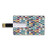 8GB USB Flash Thumb Drives Moroccan Bank Credit Card Shape Business Key U Disk Memory Stick Storage Oriental Eastern Pattern with Grid Style Patchwork Ornament Tiles Design Asian,Multicolor Personali