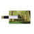 8GB USB Flash Thumb Drives Mystic Decor Bank Credit Card Shape Business Key U Disk Memory Stick Storage Scary in Deep Foggy Forest Summertime Sunrise Morning View,Green Brown Personalized Gift