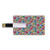 8GB USB Flash Thumb Drives Geometric Bank Credit Card Shape Business Key U Disk Memory Stick Storage Lively Colored and 3D Styled Diamond Gemstone Figures on Black and White Backdrop,Multicolor Perso